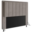 Ver imagem 1 de Cabeceira Cama Box Queen Veneza 160 Cm Suede Mv Estofados Bege