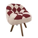 Ver imagem 2 de Poltrona Paloma Escritório Sala Giratória Madeira Suede Bege Rosado e Suede Vinho - Dominic Decor
