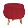 Puff Decorativo Pétala Pés Palito Suede Vermelho - Qlare Estofados - Vermelho - 1