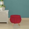 Puff Decorativo Pétala Pés Palito Suede Vermelho - Qlare Estofados - Vermelho - 2