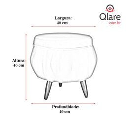 Puff Decorativo Pétala Pés Palito Suede Vermelho - Qlare Estofados - Vermelho - 4