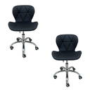 Ver imagem 3 de Kit 2 Cadeira Escritório Giratória Stilo Slim Confort com Rodado Cromado Preta 2 Un