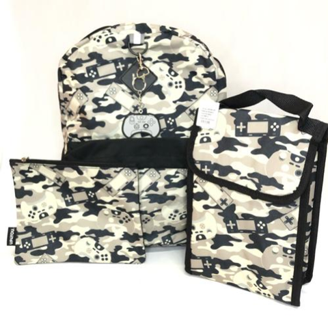 KIT MOCHILA+LANCHEIRA+ ESTOJO GAME CAMUFLADA UP4YOU Luxcel