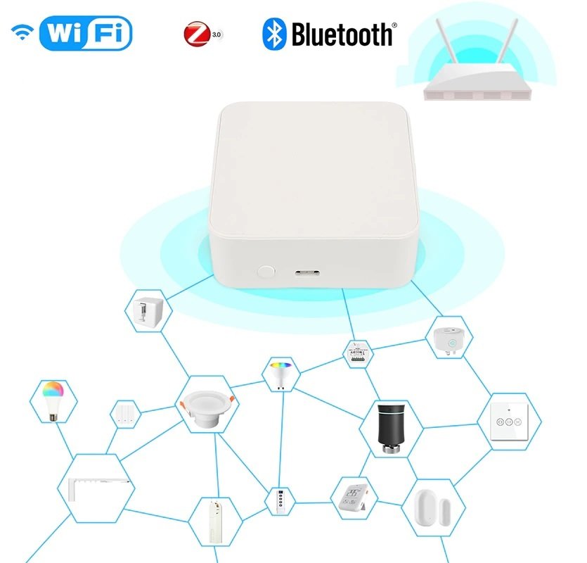 Gateway multimodo wifi + bluetooth + zigbee tuya/smart life