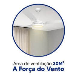 Ventilador de Teto Valen com Led Branco Quente Motor Grande Potente - 4