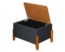 Ver imagem 4 de Puff Báu Retro Tampo em Madeira Premium para Sala e Quarto Recamier Moderno Closet Retro Cor Cinza