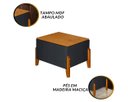 Ver imagem 3 de Puff Báu Retro Tampo em Madeira Premium para Sala e Quarto Recamier Moderno Closet Retro Cor Cinza