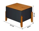 Ver imagem 7 de Puff Báu Retro Tampo em Madeira Premium para Sala e Quarto Recamier Moderno Closet Retro Cor Cinza