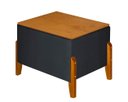 Ver imagem 1 de Puff Báu Retro Tampo em Madeira Premium para Sala e Quarto Recamier Moderno Closet Retro Cor Cinza