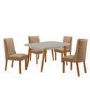 Ver imagem 2 de Mesa de Jantar Copper 120 cm Tampo MDF Vidro Canto Copo com 4 Cadeiras Carolina
