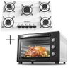 Fogão Cooktop 5 Bocas Branco + Forno de Eletrico 48 Litros 127v - 1