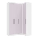 Ver imagem 3 de Guarda Roupas Modulado de Canto Reto 2 Peças com 4 Portas Alpes Luciane Móveis