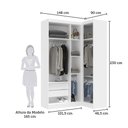 Ver imagem 4 de Guarda Roupas Modulado de Canto Reto 2 Peças com 4 Portas Alpes Luciane Móveis