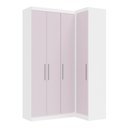 Ver imagem 3 de Guarda Roupas Modulado de Canto Reto 2 Peças com 4 Portas Alpes Luciane Móveis