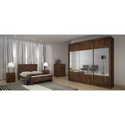 Guarda-Roupa Casal com Espelho 3 Portas 3 Gavetas Hórizon - 8 Guarda-Roupa Casal com Espelho 3 Portas 3 Gavetas Hórizon - 8