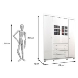 Guarda-Roupa Infantil com Pés Capricho 4 Portas 4 Gavetas - 4
