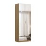 Guarda Roupa Modular 2 Portas Espelho com Gavetas 90 Cm Altezza Belmax:freijó - 4