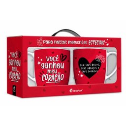 CANECA PORCELANA URBAN 360ML C/2 VOCE GANHOU MEU CORACAO BRASFOOT - 1