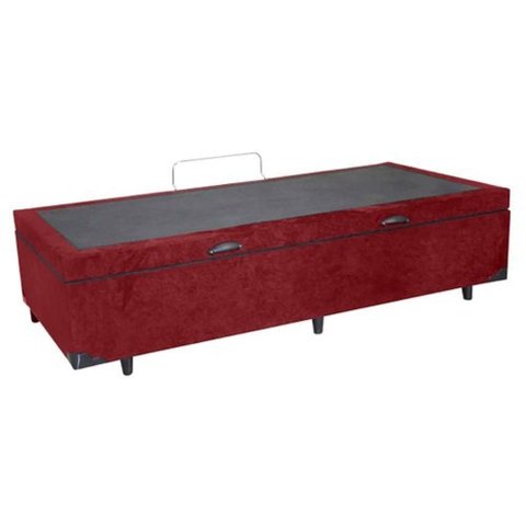Cama Box Baú Solteiro Premium 88x188 Pistão Á Gás