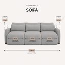 Ver imagem 4 de Sofá Retrátil 7 Lugares em Linho Apolo 390cm Cinza