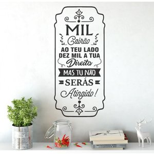 Adesivo de Parede Decorativo Frase Salmo 91:7 - Mil Cairão