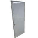 Ver imagem 3 de Porta de Aluminio Lambril Branco com Maçaneta Linha 25 - 210x70 Esquerda