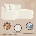 Ver imagem 4 de Sofá Curvado Feijão Moderno Sala 2 Lugares Bouclé