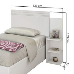 Cabeceira Solteiro com 1 Mesa de Apoio Palma Kaiki Móveis - 3 Cabeceira Solteiro com 1 Mesa de Apoio Palma Kaiki Móveis - 3