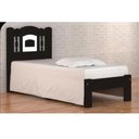Ver imagem 1 de Cama de Solteiro Bella de Madeira Maciça Angelim Pedra/Tauari - Tabaco/Branco