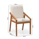 Ver imagem 2 de Kit 6 Cadeiras Sala de Jantar com Braço Pequi CabeCasa MadeiraOriginals Linho Creme/Castanho