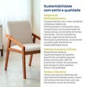 Ver imagem 6 de Kit 6 Cadeiras Sala de Jantar com Braço Pequi CabeCasa MadeiraOriginals Linho Creme/Castanho