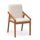 Ver mais imagens de Kit 6 Cadeiras Sala de Jantar com Braço Pequi CabeCasa MadeiraOriginals Linho Creme/Castanho