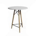 Ver imagem 4 de Mesa Bistrô Eames Eiffel Branca Com 2 Banquetas Rosas De Madeira - Cor: Branco