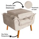 Ver imagem 6 de Kit 2 Poltronas Cadeiras Decorativas Opala Suede Azul Marinho Pés Palito Recepção Sala de Estar