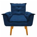 Ver imagem 3 de Kit 2 Poltronas Cadeiras Decorativas Opala Suede Azul Marinho Pés Palito Recepção Sala de Estar