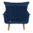 Ver imagem 5 de Kit 2 Poltronas Cadeiras Decorativas Opala Suede Azul Marinho Pés Palito Recepção Sala de Estar