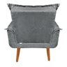 Kit 2 Poltronas Cadeiras Decorativas Opala Suede Cinza Pés Palito Recepção Sala de Estar - 6