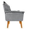 Kit 2 Poltronas Cadeiras Decorativas Opala Suede Cinza Pés Palito Recepção Sala de Estar - 5