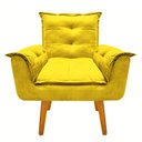 Ver imagem 3 de Kit 2 Poltronas Cadeiras Decorativas Opala Suede Amarelo Pés Palito Recepção Sala de Estar
