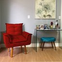 Ver imagem 7 de Kit 2 Poltronas Cadeiras Decorativas Opala Suede Vermelho Pés Palito Recepção Sala de Estar