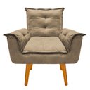 Ver imagem 2 de Poltrona Cadeira Decorativa Opala Suede Cappuccino Pés Palito Recepção Sala de Estar