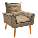 Ver imagem 3 de Poltrona Cadeira Decorativa Opala Suede Cappuccino Pés Palito Recepção Sala de Estar