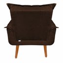 Ver imagem 5 de Poltrona Cadeira Decorativa Opala Suede Marrom Pés Palito Recepção Sala de Estar