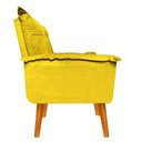 Ver imagem 4 de Poltrona Cadeira Decorativa Opala Suede Amarelo Pés Palito Recepção Sala de Estar