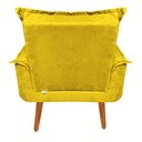 Ver imagem 5 de Poltrona Cadeira Decorativa Opala Suede Amarelo Pés Palito Recepção Sala de Estar