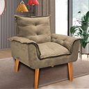 Ver imagem 2 de Kit 2 Poltrona Opala Cadeira Decorativa Suede Cappuccino para Sala Escritório Recepção