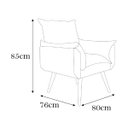 Ver imagem 2 de Poltrona Opala Cadeira Decorativa Suede Azul Marinho para Sala Escritório Recepção