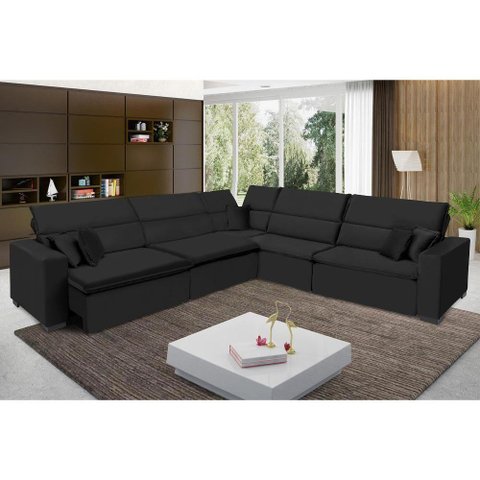 Sofá Canto Milão 3,75 X 3,75m-preto