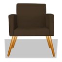 Ver imagem 3 de Kit 2 Poltrona Alice Suede Marrom Decorativa Pés Palito Imbuia Mel Cadeira para Sala Recepção