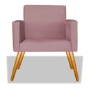 Ver imagem 3 de Kit 2 Poltrona Alice Suede Rosê Decorativa Pés Palito Imbuia Mel Cadeira para Sala Recepção